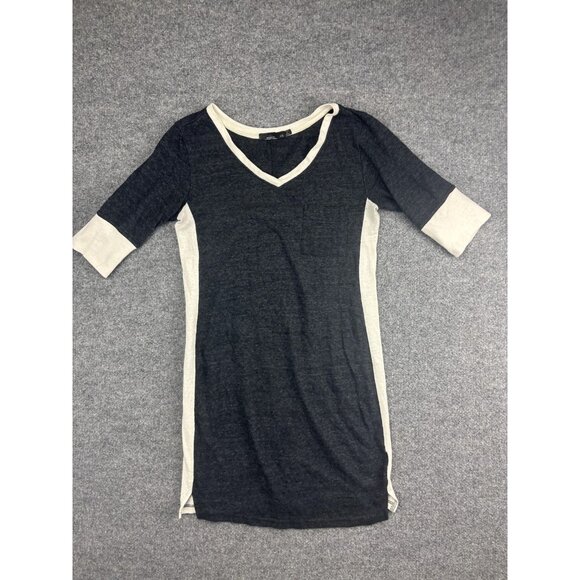 Prana Dress Womens Extra Small Black Gray Colorblock Pocket Casual 3/4 Sleeve - Picture 1 of 8